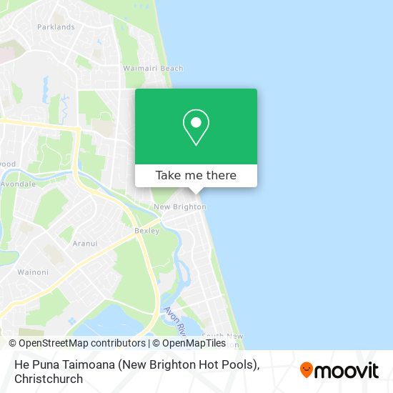 He Puna Taimoana (New Brighton Hot Pools) map