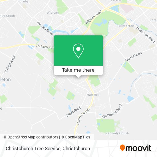 Christchurch Tree Service map