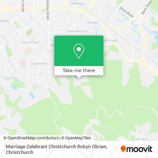 Marriage Celebrant Christchurch Robyn Obrien map