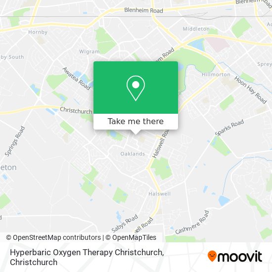 Hyperbaric Oxygen Therapy Christchurch map