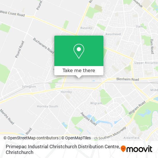 Primepac Industrial Christchurch Distribution Centre map