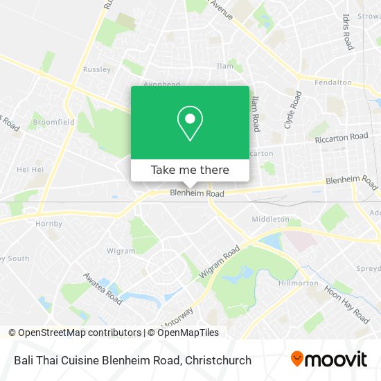 Bali Thai Cuisine Blenheim Road map