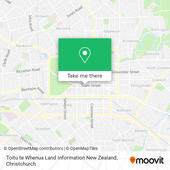 Toitu te Whenua Land Information New Zealand map