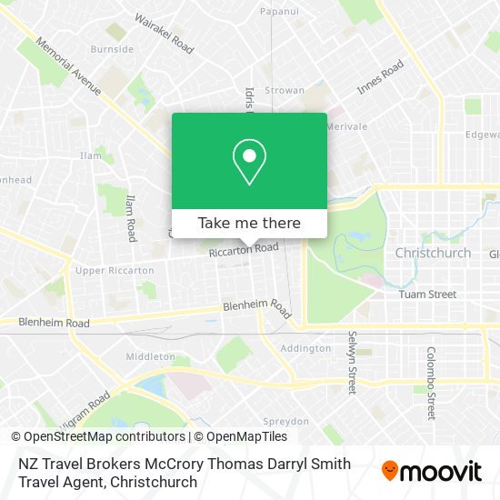 NZ Travel Brokers McCrory Thomas Darryl Smith Travel Agent map