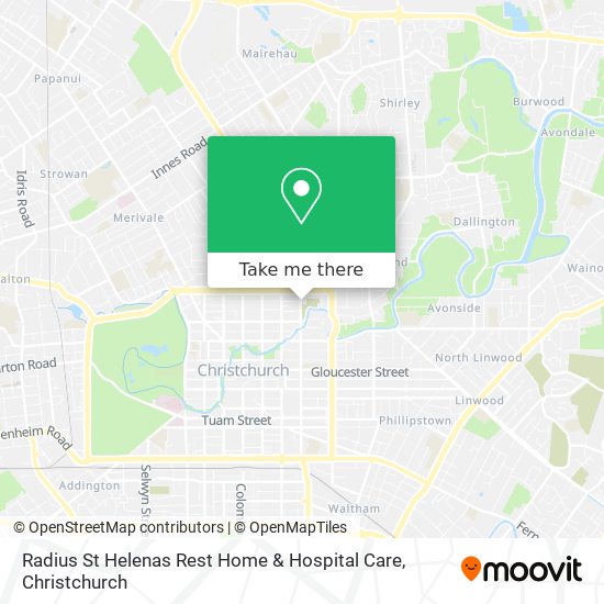 Radius St Helenas Rest Home & Hospital Care map