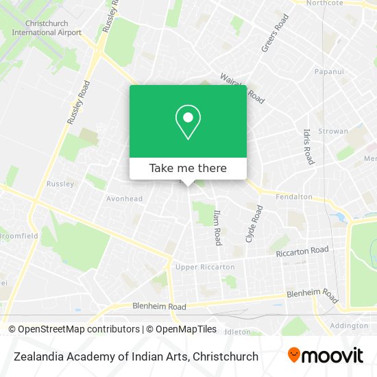 Zealandia Academy of Indian Arts map