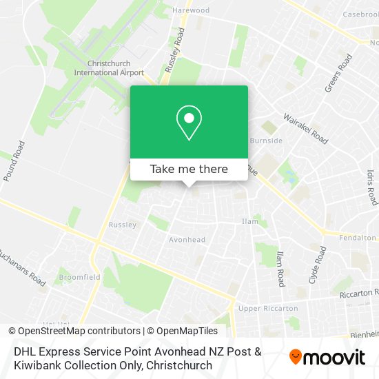 DHL Express Service Point Avonhead NZ Post & Kiwibank Collection Only map