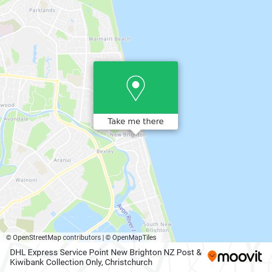 DHL Express Service Point New Brighton NZ Post & Kiwibank Collection Only map