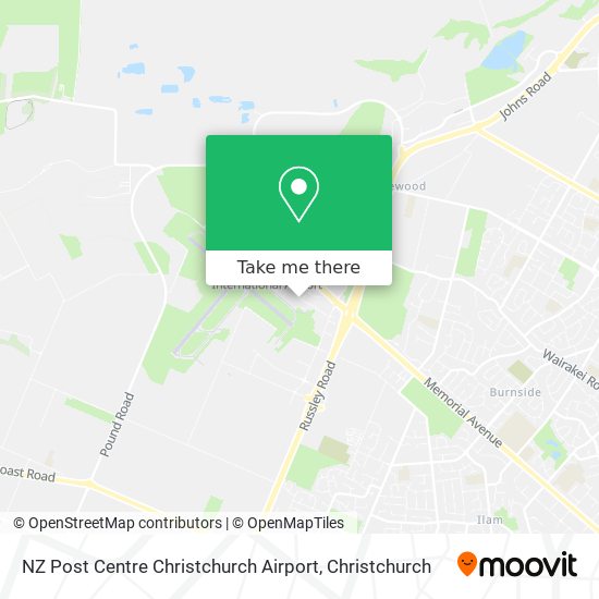 NZ Post Centre Christchurch Airport map