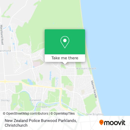 New Zealand Police Burwood Parklands map