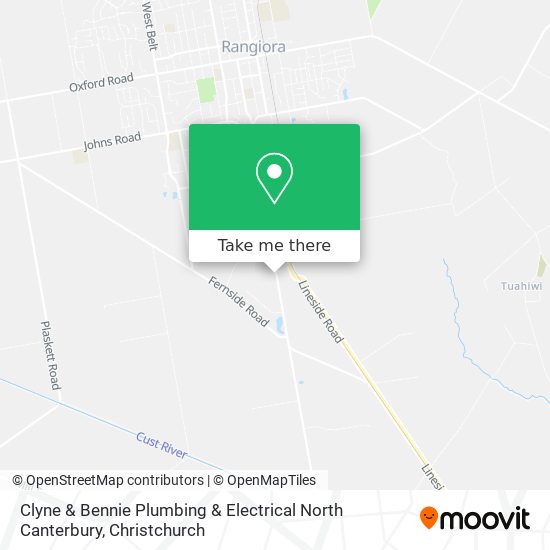 Clyne & Bennie Plumbing & Electrical North Canterbury map