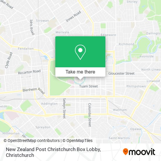 New Zealand Post Christchurch Box Lobby map