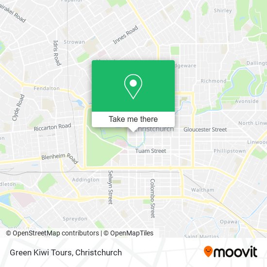 Green Kiwi Tours map