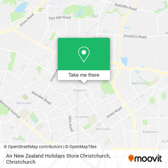 Air New Zealand Holidays Store Christchurch map
