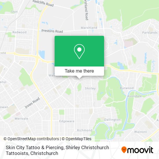 Skin City Tattoo & Piercing, Shirley Christchurch Tattooists map