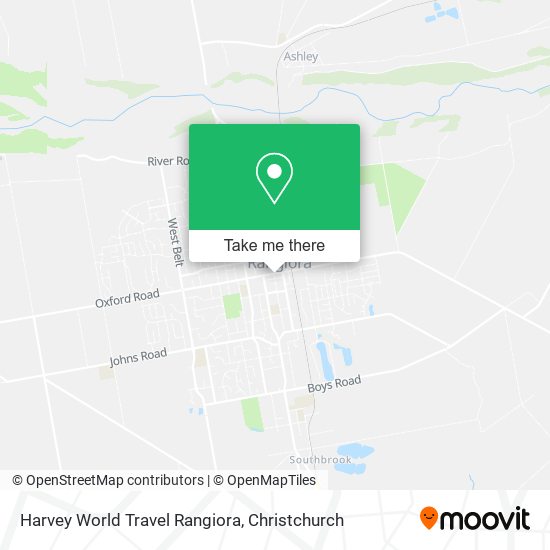 Harvey World Travel Rangiora map