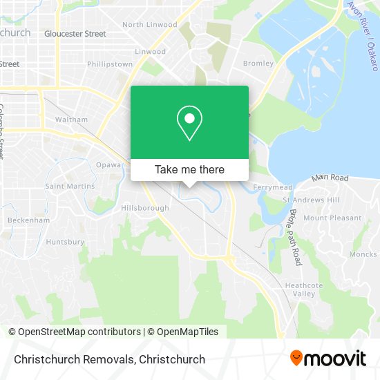 Christchurch Removals map