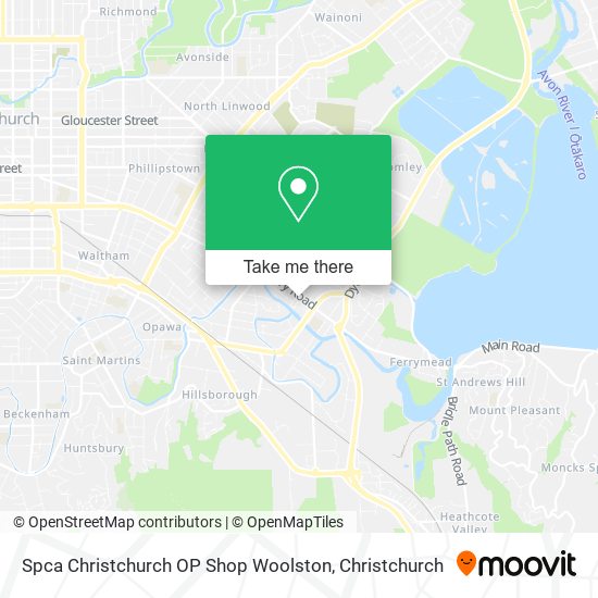 Spca Christchurch OP Shop Woolston map