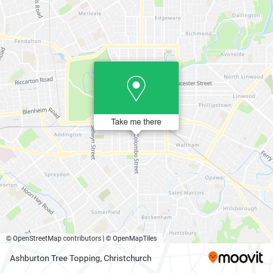 Ashburton Tree Topping map