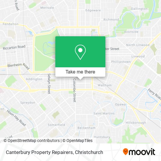 Canterbury Property Repairers map