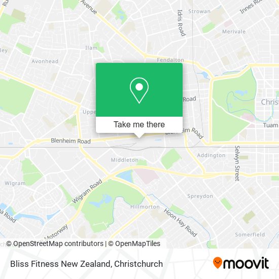 Bliss Fitness New Zealand map