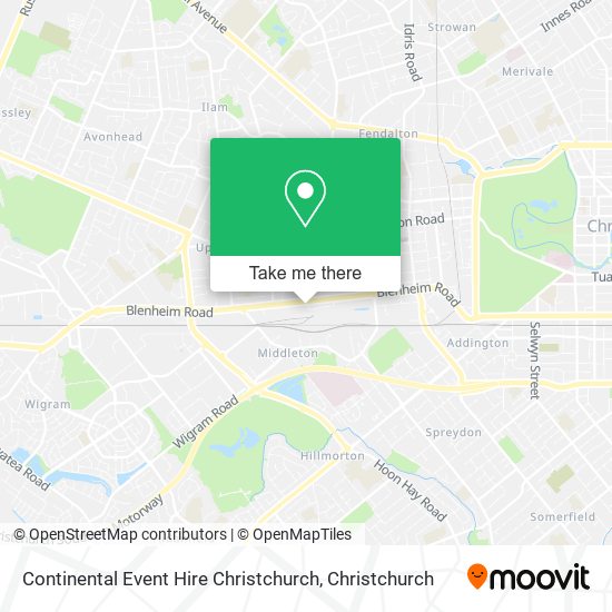 Continental Event Hire Christchurch map