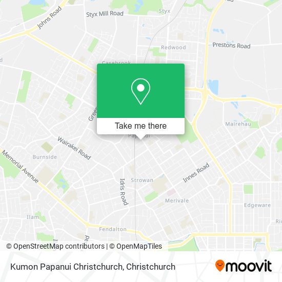 Kumon Papanui Christchurch map