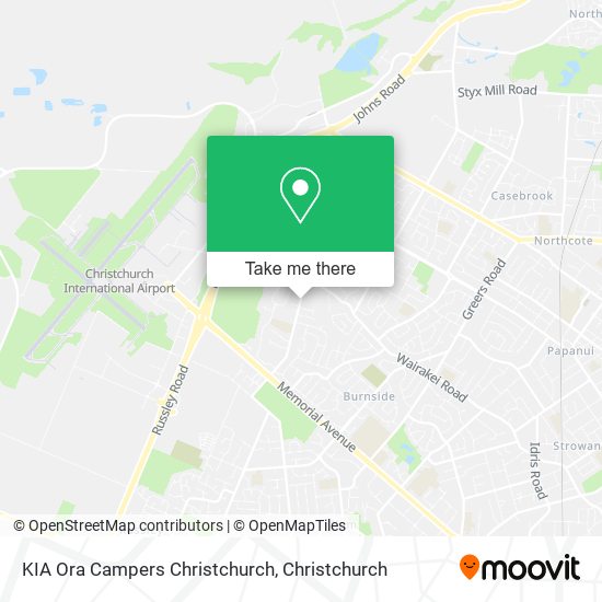 KIA Ora Campers Christchurch map