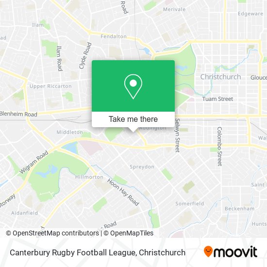 Canterbury Rugby Football League map