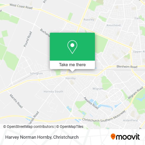 Harvey Norman Hornby map