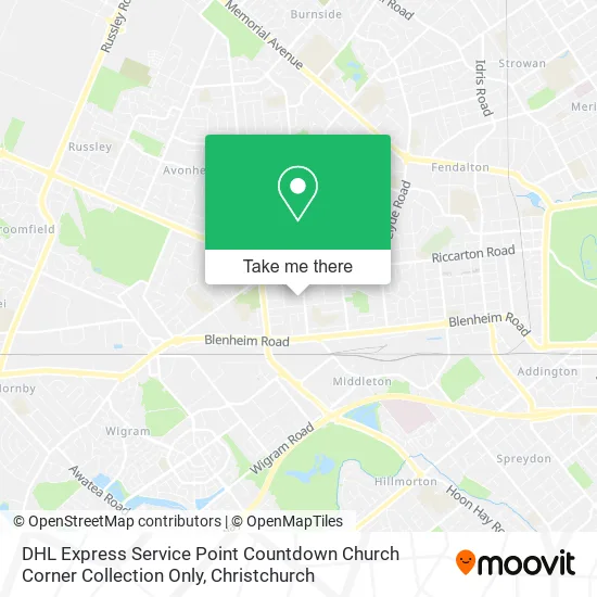DHL Express Service Point Countdown Church Corner Collection Only map