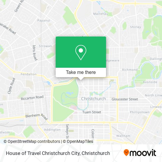 House of Travel Christchurch City map