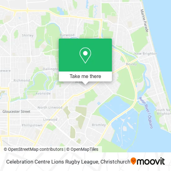 Celebration Centre Lions Rugby League map