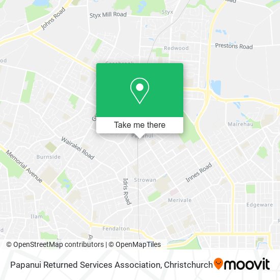 Papanui Returned Services Association map