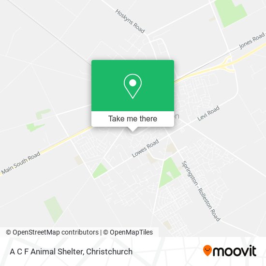 A C F Animal Shelter map