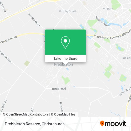 Prebbleton Reserve map
