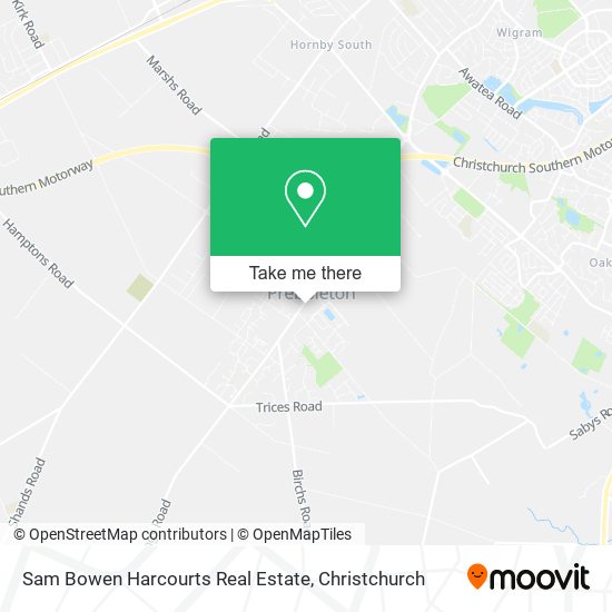 Sam Bowen Harcourts Real Estate map