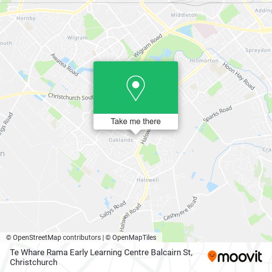 Te Whare Rama Early Learning Centre Balcairn St map