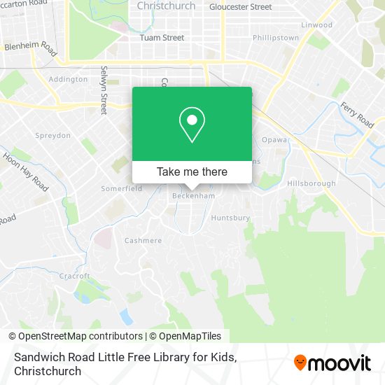 Sandwich Road Little Free Library for Kids map