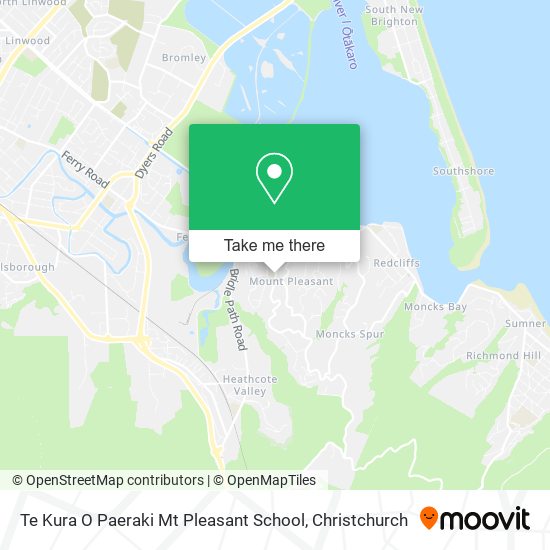 Te Kura O Paeraki Mt Pleasant School map