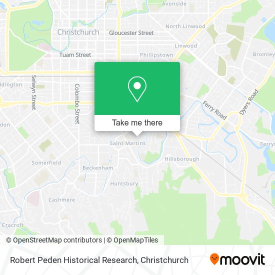 Robert Peden Historical Research map