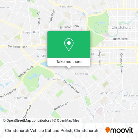 Christchurch Vehicle Cut and Polish map