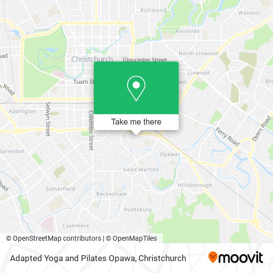 Adapted Yoga and Pilates Opawa map