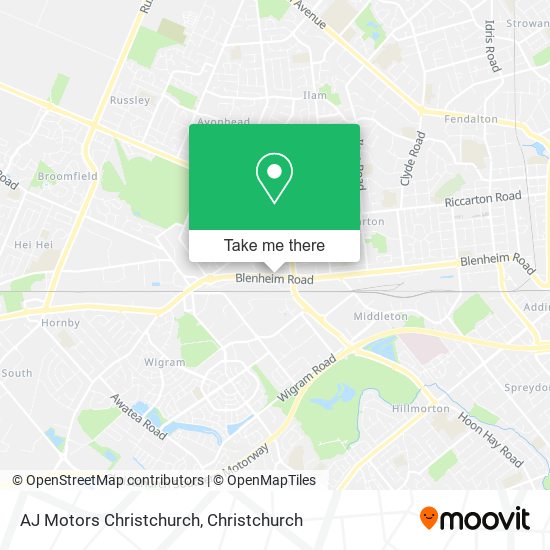 AJ Motors Christchurch map