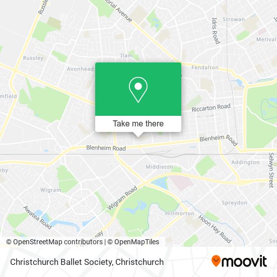 Christchurch Ballet Society map