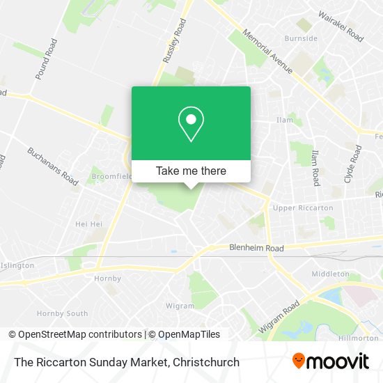 The Riccarton Sunday Market map