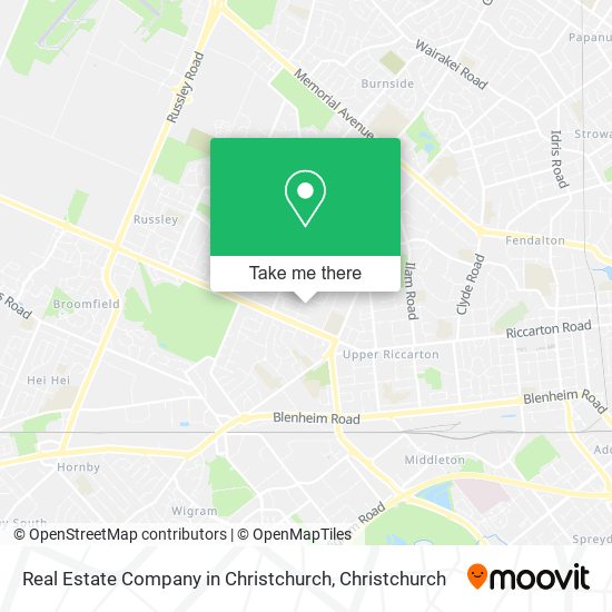 Real Estate Company in Christchurch map