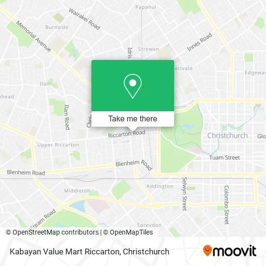 Kabayan Value Mart Riccarton map