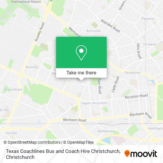 Texas Coachlines Bus and Coach Hire Christchurch map