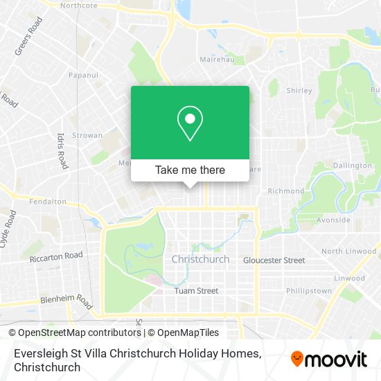 Eversleigh St Villa Christchurch Holiday Homes map